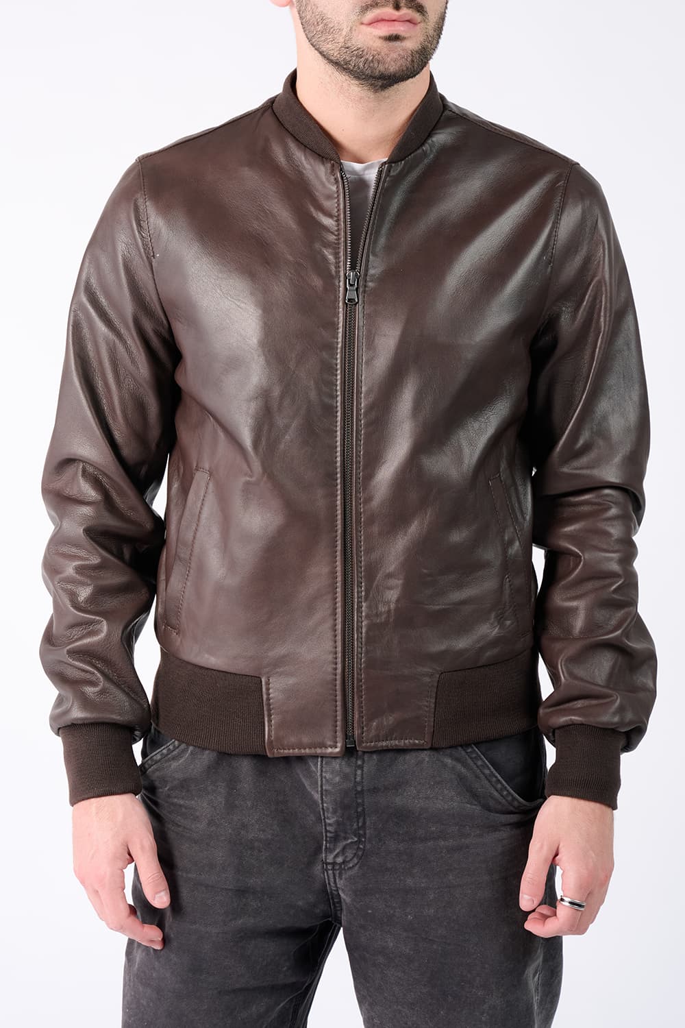 Riccardo - Leather Bomber Jacket